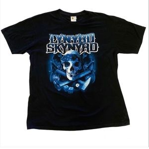Lynyrd Skynyrd Skull Graphic T Shirt Black XL Mens Bay Island‎ Sportswear